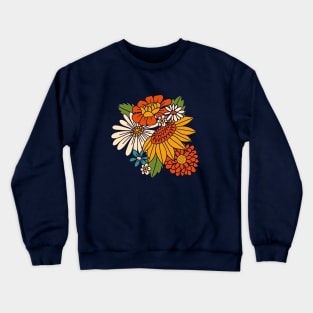 70s Retro Floral - Bold Crewneck Sweatshirt